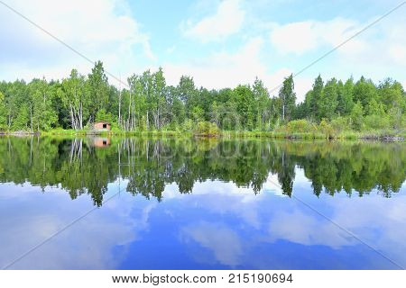 lake saimaa summer cloud nature landscape water