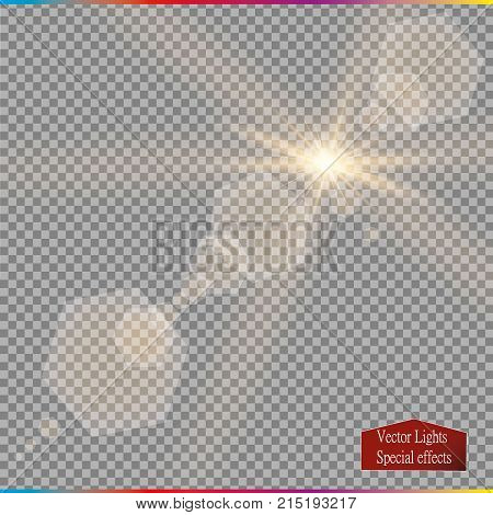 Vector Transparent Sunlight Special Lens Flare Light Effect. Vector
