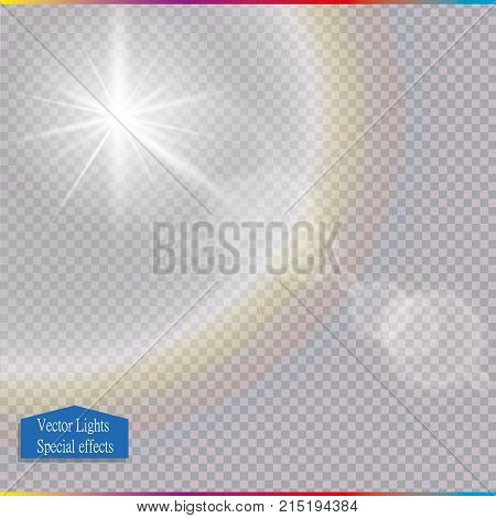 Vector Transparent Sunlight Special Lens Flare Light Effect. Vector