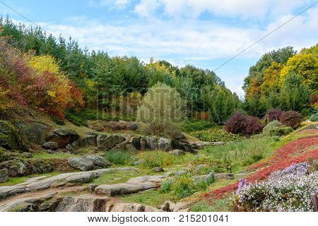 Autumn Colors In The National Dendrology Park Of Sofiyivka, Uman, Ukraine.