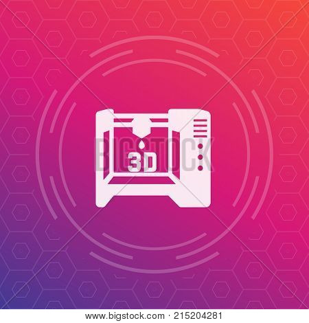 3d printer vector icon, eps 10 file, easy to edit