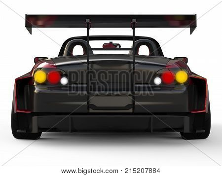 Modern dark red sports convertible. Open car with tuning. 3d rendering