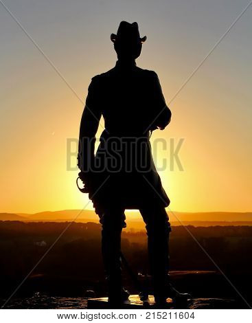 Civil War Statue in Gettysburg Battlefield, Gettysburg Pennsylvania.