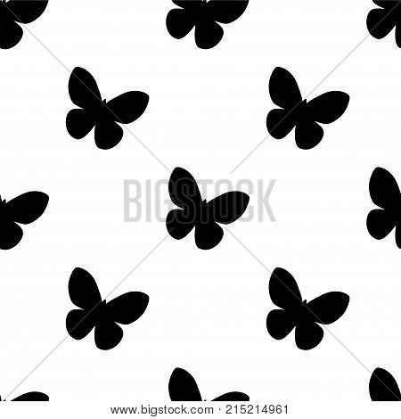 Abstract Seamless Butterfly Pattern For Girls Or Boys. Creative Vector Background With Butterfly, Wi