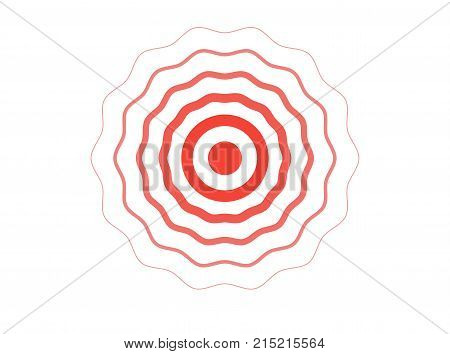 Target Of Pain. Wave Halftone. Icon To Indicate Of Back Pain, Neck, Stomach Ache, Sore Throat, Heada