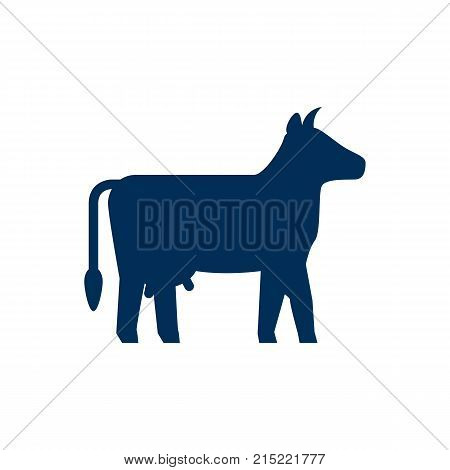 Vector Kine Element In Trendy Style.  Isolated Cow Icon Symbol On Clean Background.