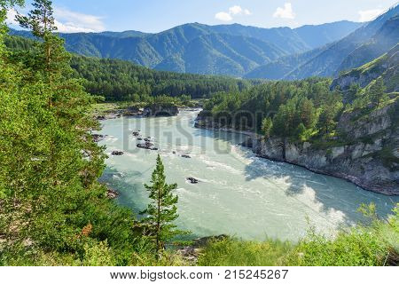 View Of Katun River. Altai Republic, Russia