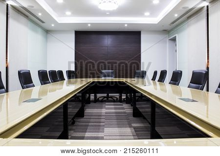 concept modern meeting room with table and chairs. conventon room. conference room