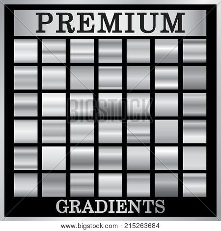 Silver Gradient Backgrounds Set