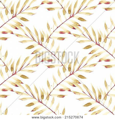 Seamless summer pattern with watercolor flowers handmade