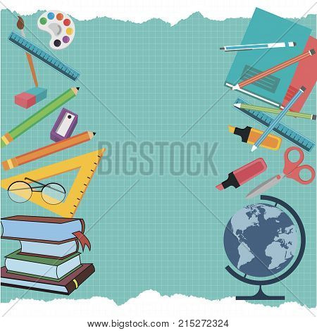 School supplies necessary for training. Concept. Twenty subjects