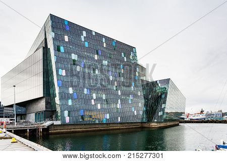 Harpa Concert Hall In Reykjavik City In Autumn