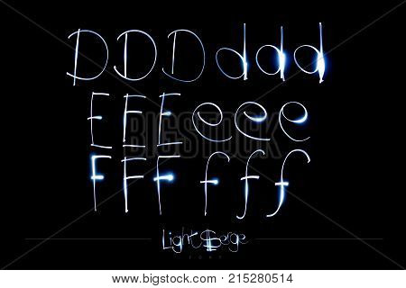 Light Painting Alphabet - Light Serge Font DEF
