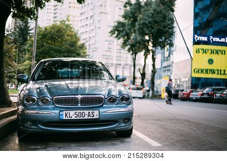 Batumi, Adjara, Georgia - September 7, 2017: Jaguar X-type Car Parked In Street. X-type Is An Entry-level Luxury Car That Was Manufactured And Marketed By Jaguar Cars From 2001 To 2009.