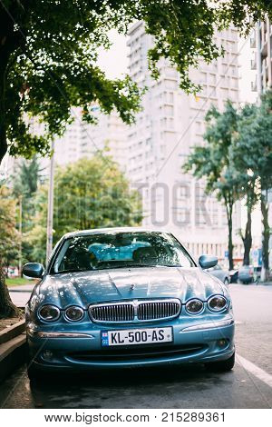 Batumi, Adjara, Georgia - September 7, 2017: Jaguar X-type Car Parked In Street. X-type Is An Entry-level Luxury Car That Was Manufactured And Marketed By Jaguar Cars From 2001 To 2009.