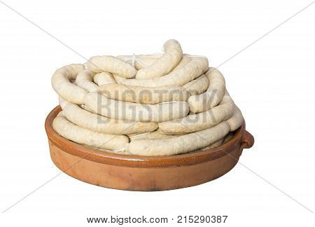 Catalan white  sausage with egg called botifarra