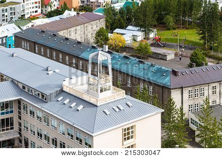 Above View Of Residential Quarter In Reykjavik