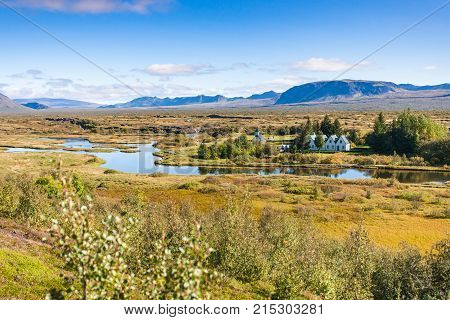 View Of Rift Valley In Thingvellir National Park