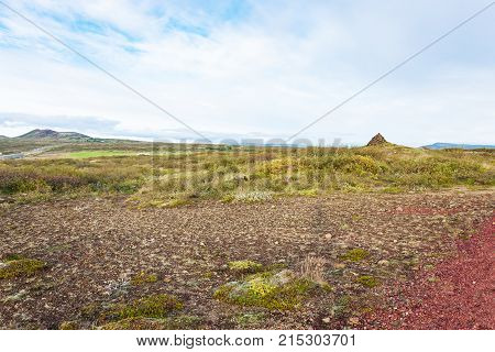 Icelandic Landscape Near Volcanic Crater