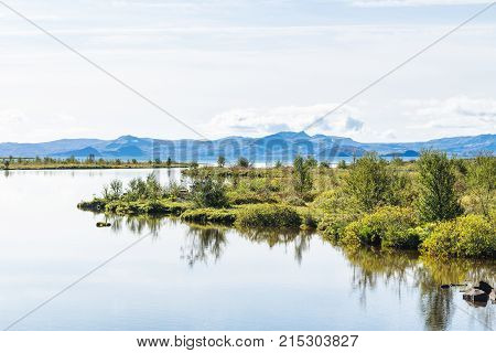 Coast Of Thingvallavatn Lake In Thingvellir Park