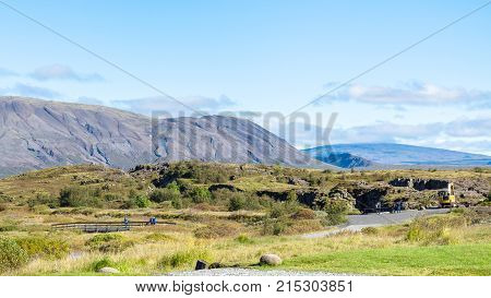 Path To Logberg Mountain In Thingvellir