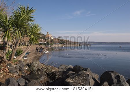 view of trevignano romano, on the lake of bracciano province of roma, lazio, italy