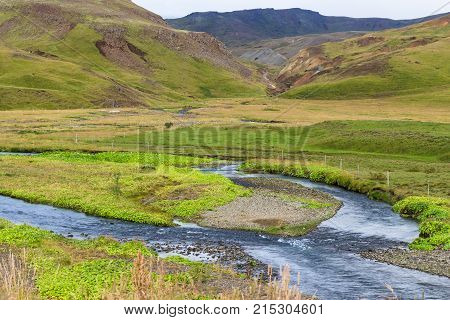 Varma River In Hveragerdi Hot Spring River Trail