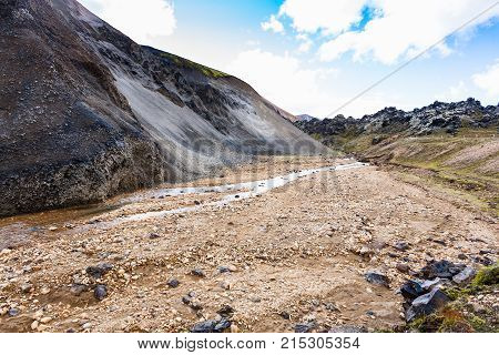 Graenagil Canyon In Landmannalaugar In Iceland