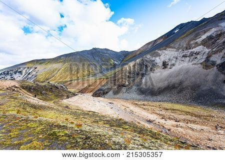 Mountains Around Graenagil Canyon In Iceland