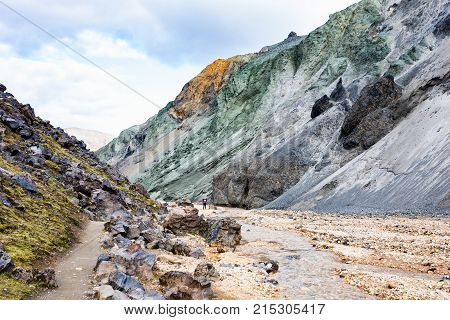 Color Mountains Around Graenagil Canyon In Iceland