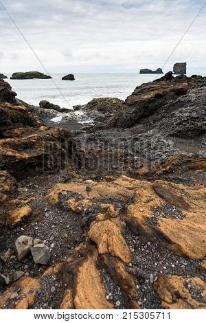 Atlantic Ocean Rocky Coast In Iceland