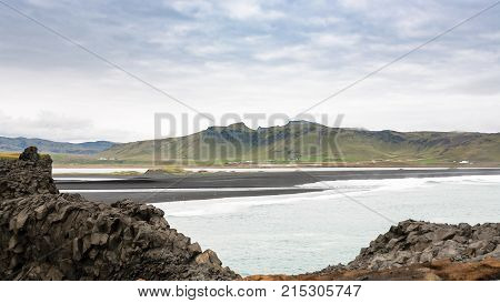 Atlantic Ocean Seaside Near Vik Village In Autumn