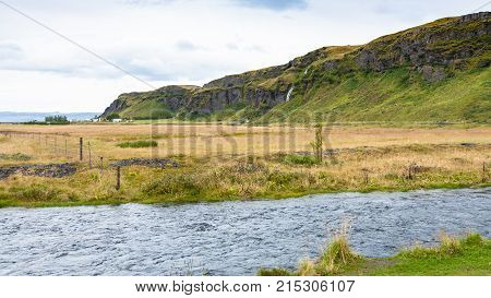 View Of Seljalands River Near Seljalandsfoss