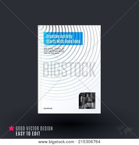 Design of business vector template, brochure, abstract annual report, cover modern layout, flyer in A4 with olourful round circle blend effect, abstract lines for finance, teamwork with background.
