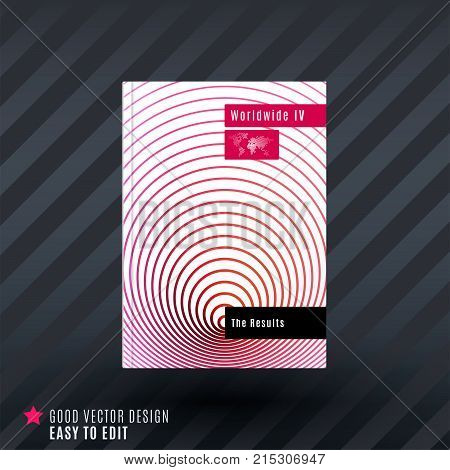 Design of business vector template, brochure, abstract annual report, cover modern layout, flyer in A4 with olourful round circle blend effect, abstract lines for finance, teamwork with background.