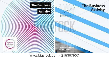 Abstract vector design elements for graphic layout. Modern business template with olourful round circle blend effect, abstract lines, decoration, joy, party, celebration, anniversary on background.