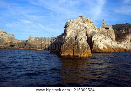 Portovenere: Rocky coast with Saint Peter church