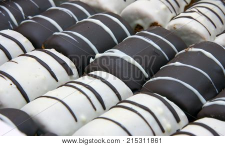 Round Mini Chocolate Pie With Strips From Above