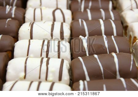 Round Mini Chocolate Pie With Strips From Above