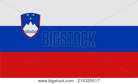 National symbol of Slovenia. Slovenia flag, official colors and proportion correctly. National flag. Vector illustration.