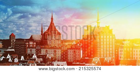 The View Of The Old Part Of Rostock (germany)