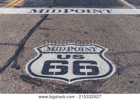Midpoint marker between Chicago and Los Angeles along Route 66 in Texas