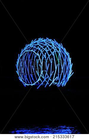 Amsterdam Netherlands - January 14 2017: Illuminated sculpture called 