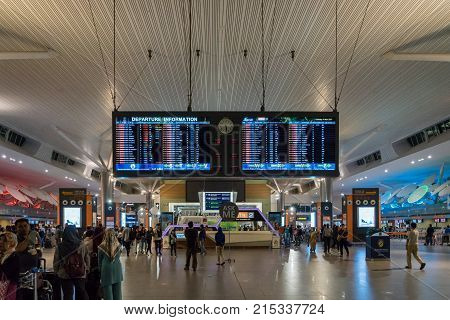 Kuala Lumpur, Malaysia -November 2017: Kuala Lumpur International Airport 2, KLIA 2. KLIA2 is added to the Malaysia's main international airport and operates low cost airlines.
