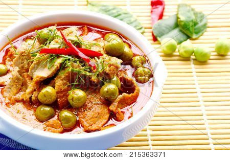 Thai style Red curry with Beef menu, Thai name is panaeng neur