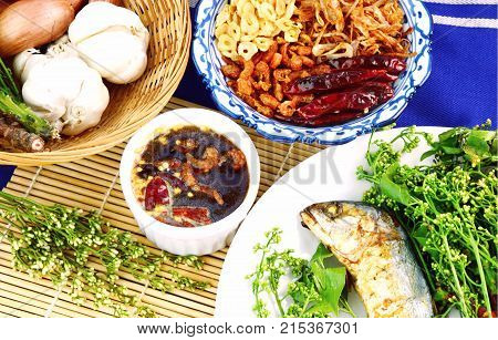 Traditional Thai Set Menu  Grilled mackerel with Neem and Sweet & Sour Tamarind Sauce