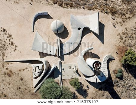 BEER SHEVA ISRAEL - NOVEMBER 24 2017: Monument in the memory of the members of the Palmach Negev Brigade