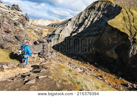 Tourist Hikes To Gorge In Landmannalaugar Area