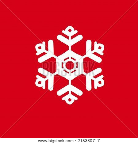 Vector illustration of snowflakes on a red background. Graphic Icon for Web Sites.