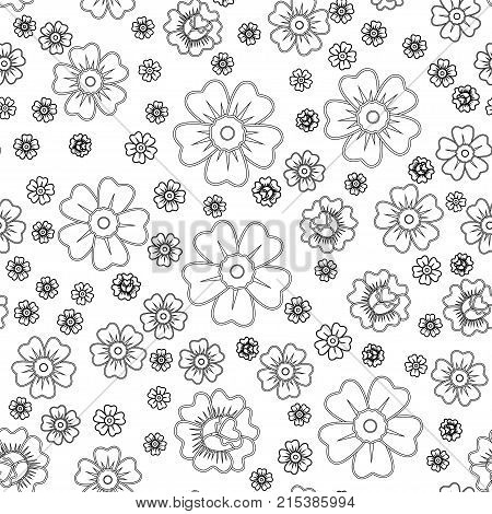 Abstract Seamless Daisy Pattern For Girls, Boys, Clothes. Creative Vector Daisy Background With Flow
